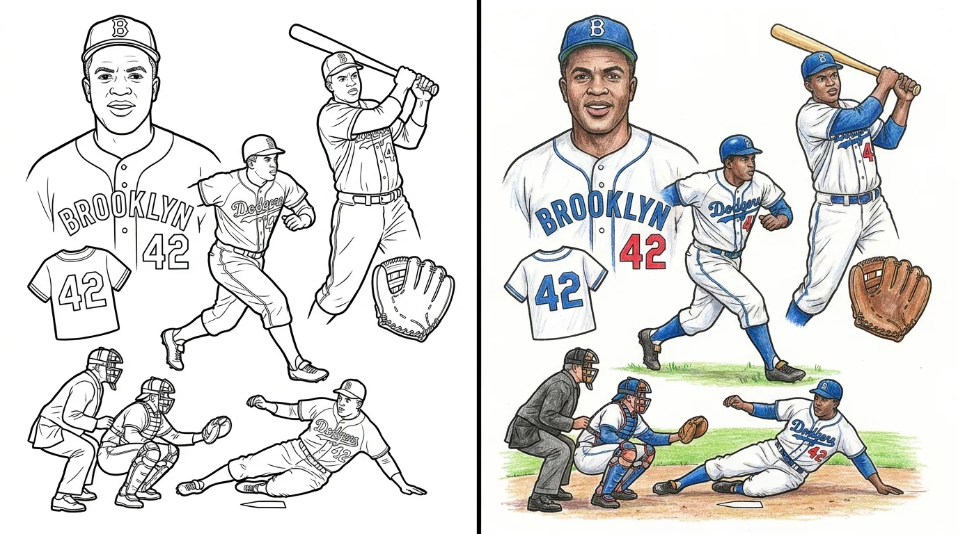 48 Jackie Robinson Coloring Pages (Free PDFs)