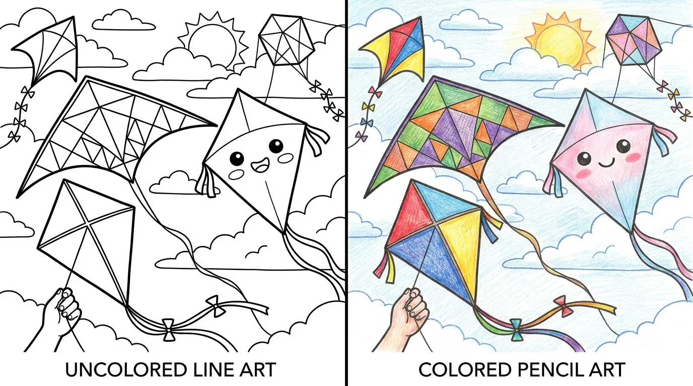 45 Kite Coloring Pages (Free PDFs)