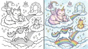 kittycorn coloring pages