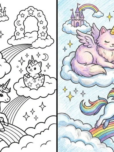 Kittycorn coloring pages