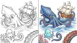 kraken coloring pages