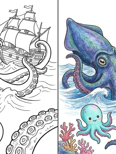 Kraken coloring pages