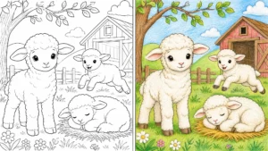 lamb coloring pages
