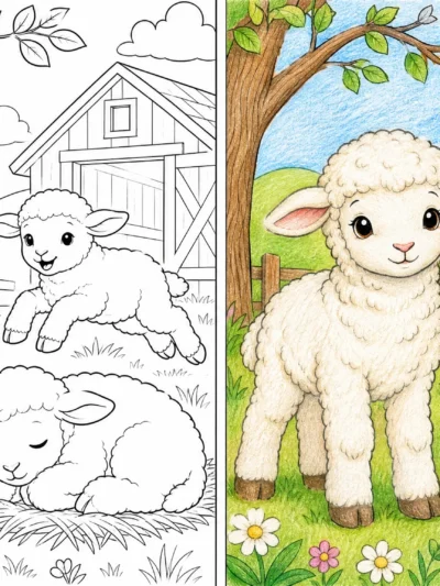 Lamb coloring pages
