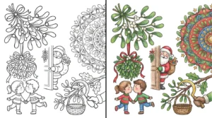 mistletoe coloring pages