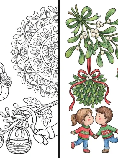 Mistletoe coloring pages