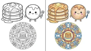 pancake coloring pages