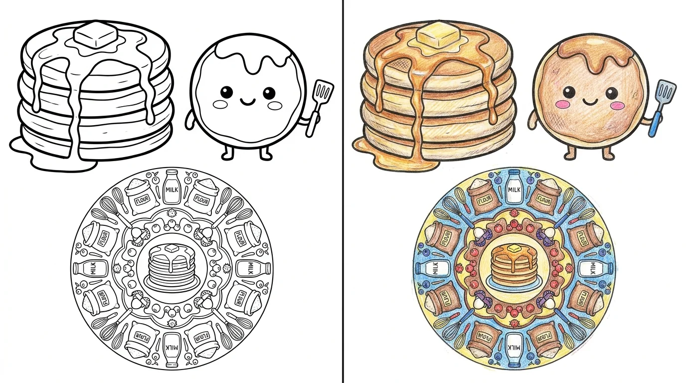 41 Pancake Coloring Pages (Free PDFs)