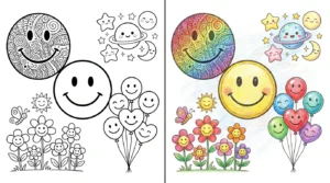 smiley face coloring pages