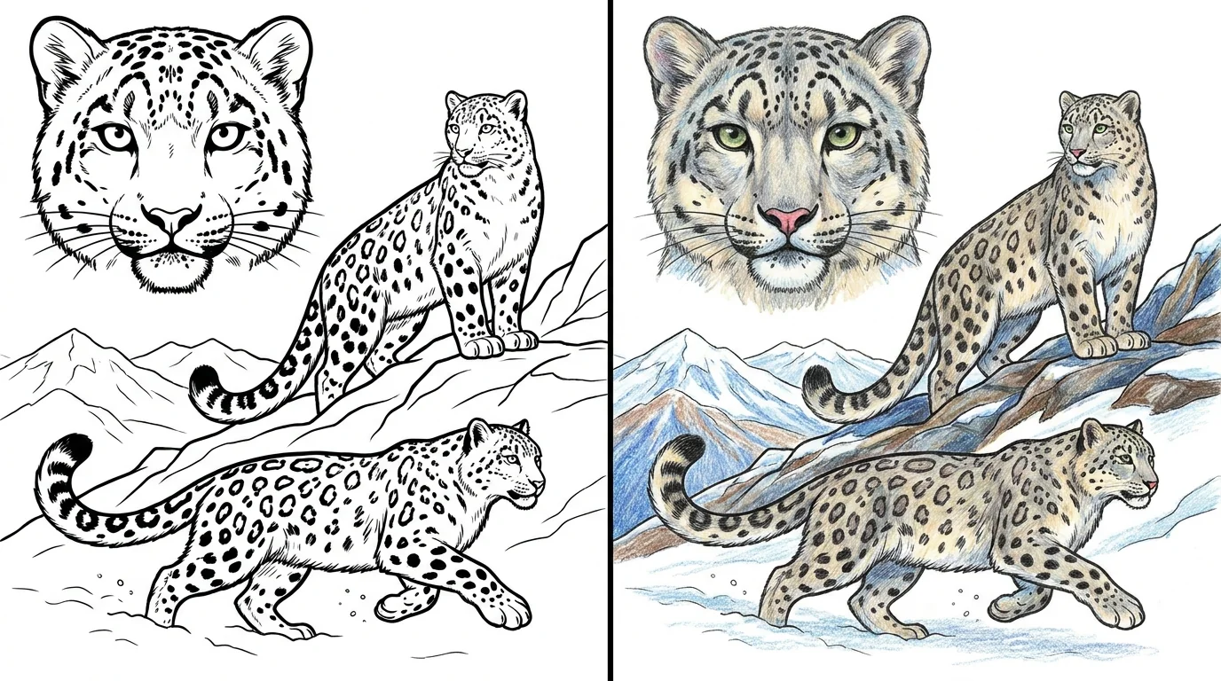 46 Snow Leopard Coloring Pages (Free PDFs)