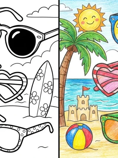 Sunglasses coloring pages