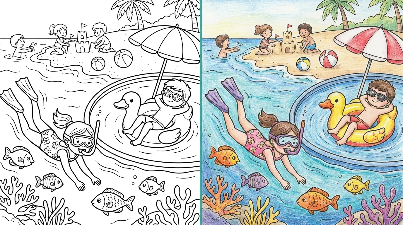 57 Swimming Coloring Pages (Free PDFs)