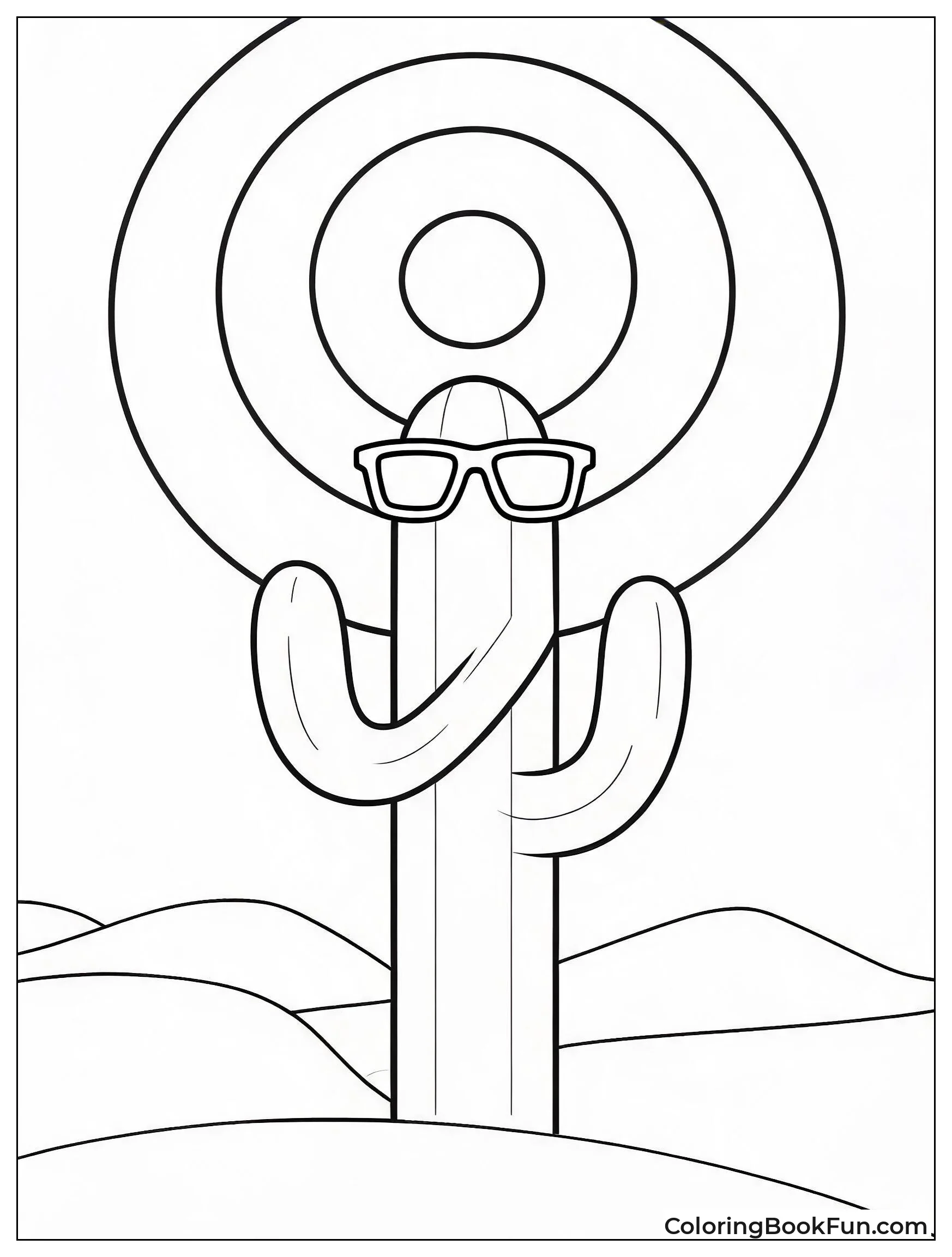 Sunglass Cacti Stand in Desert