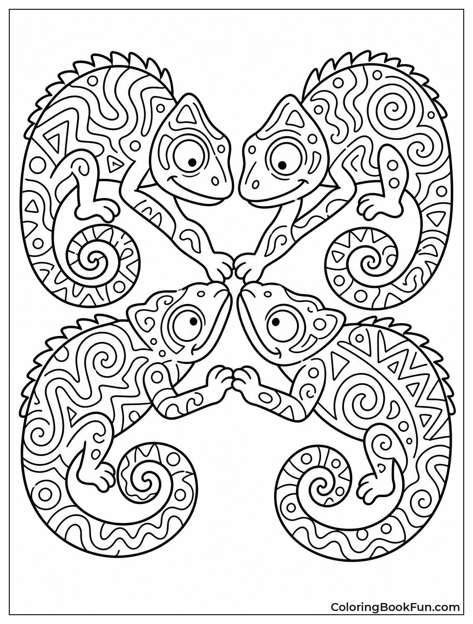 Chameleons Meet in Swirling Mandala