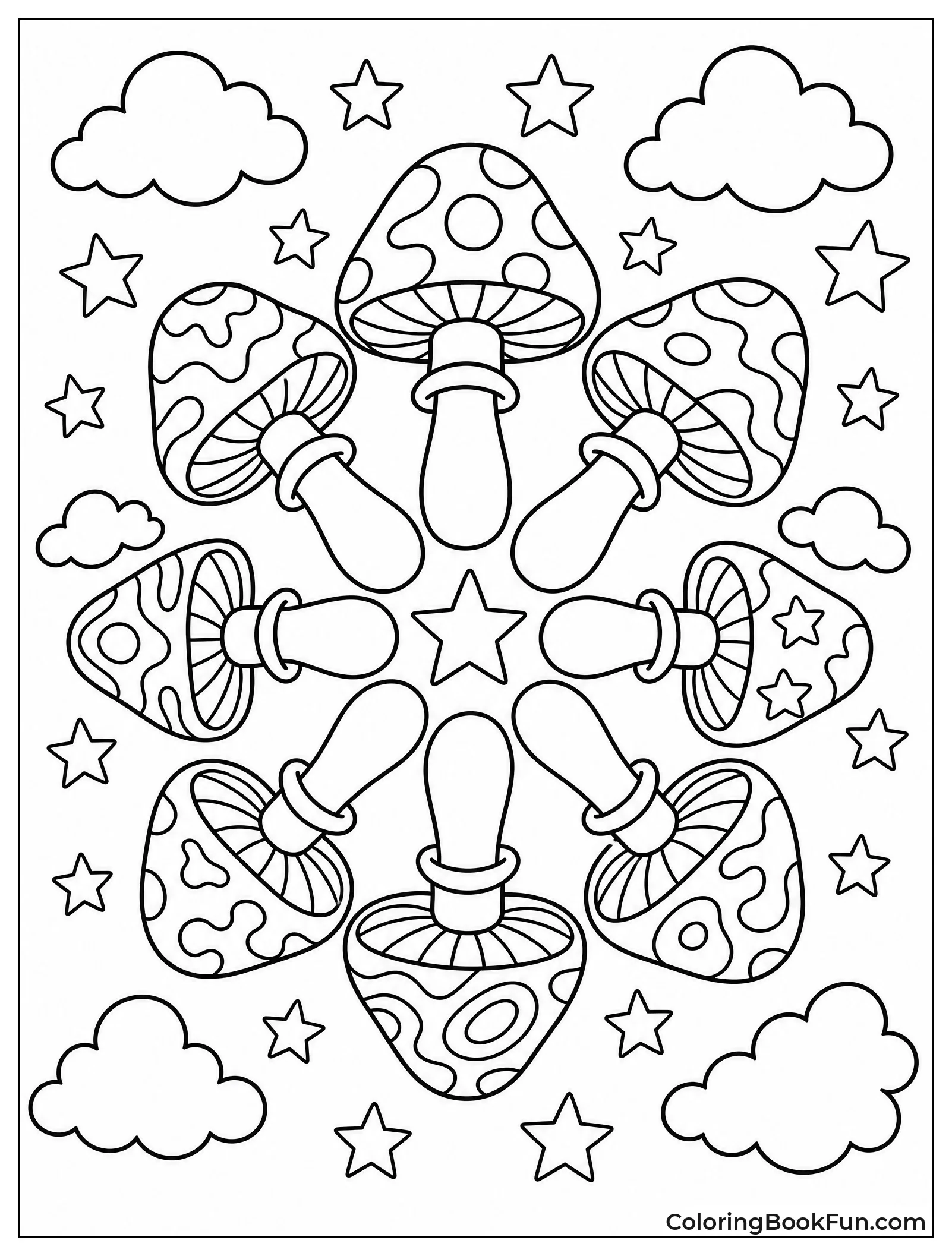 Patterned Mushrooms Grow under Stars