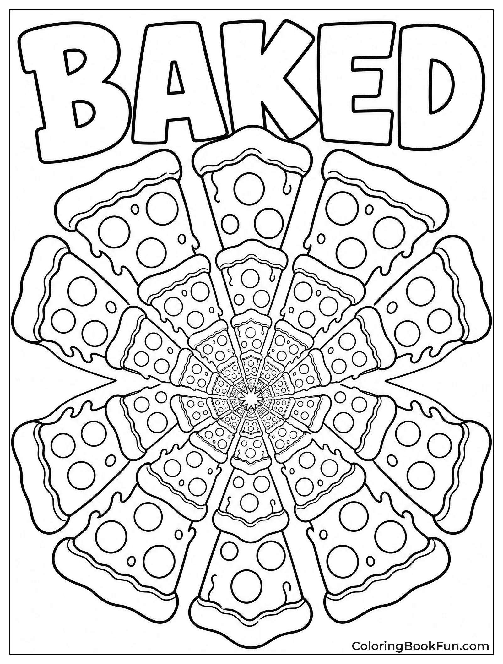 Pizza Slices Form Kaleidoscope Star