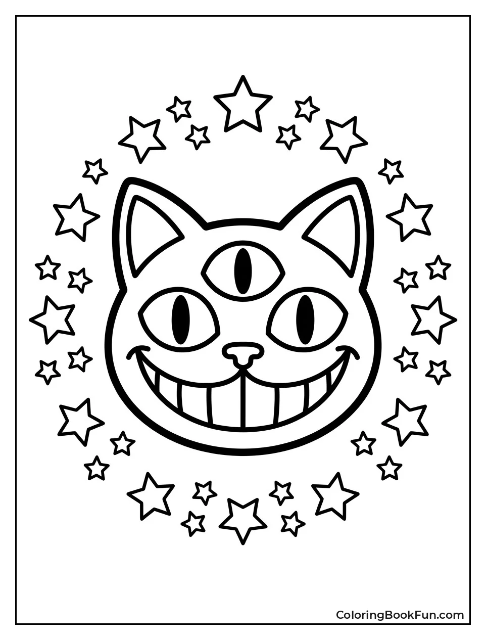 Cosmic Cat Grins with Three Eyes