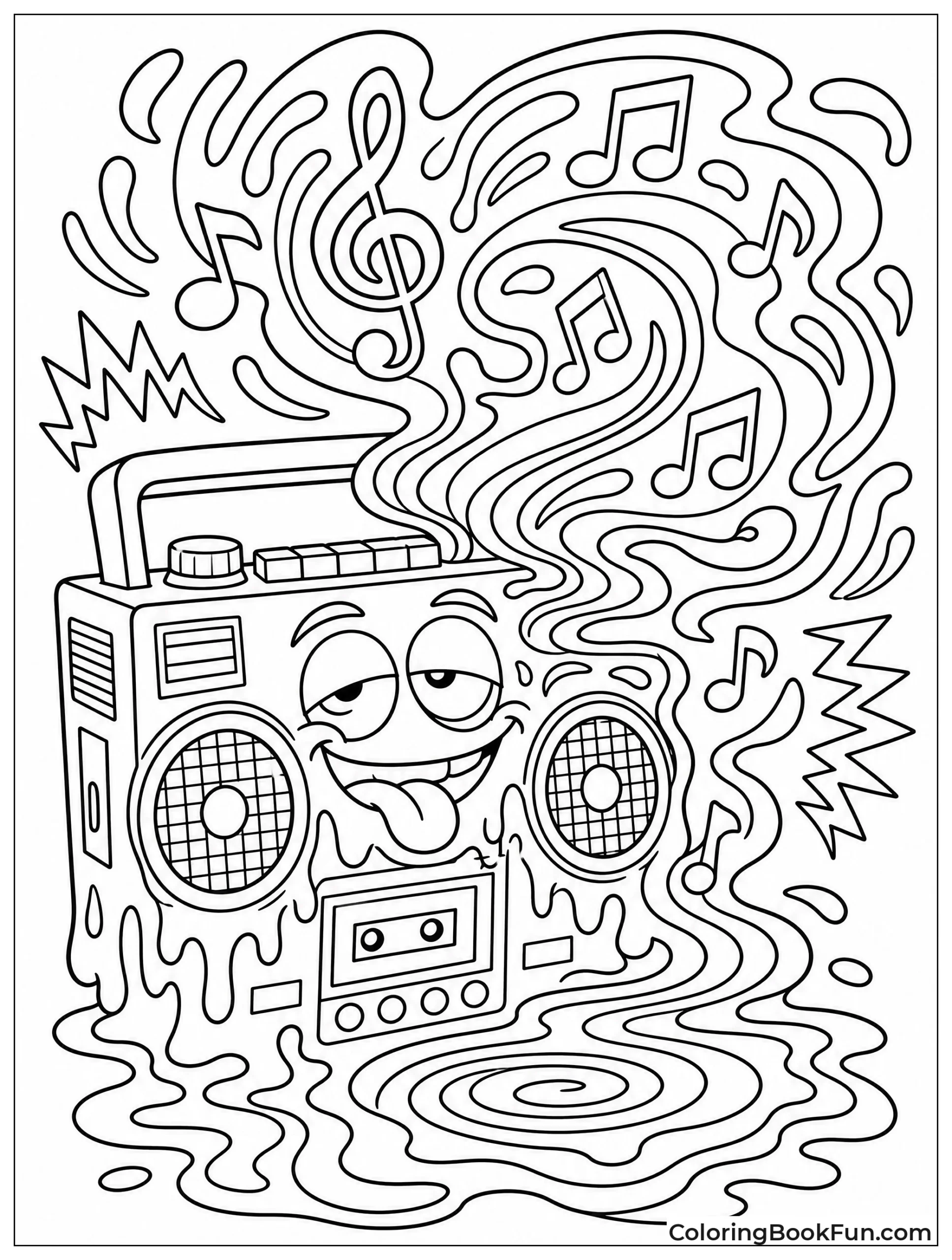Melting Boombox Swirls with Music