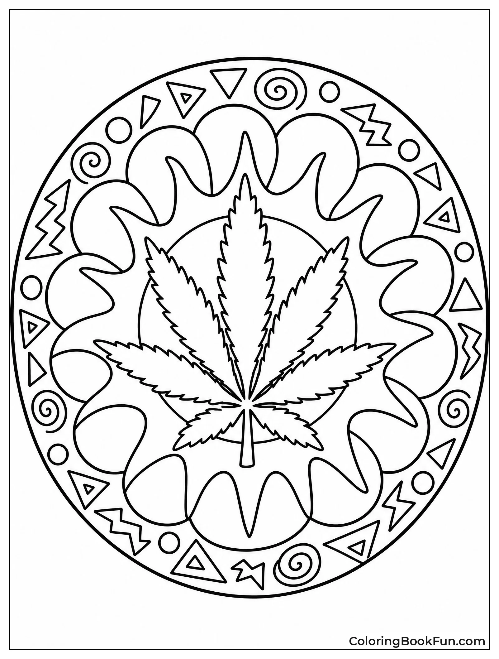 Sunburst Shines around Pot Leaf
