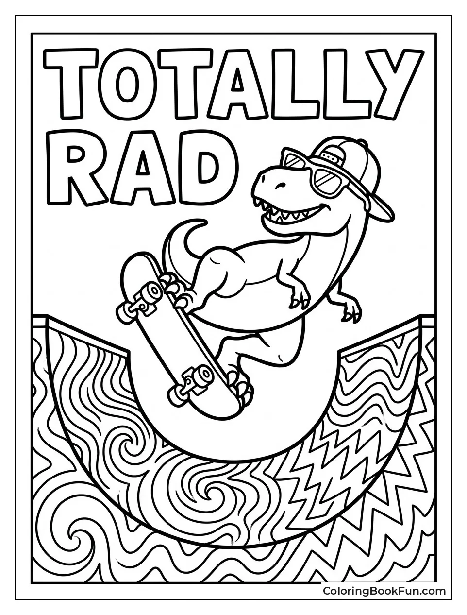 Dinosaur Skates through Psychedelic Half Pipe