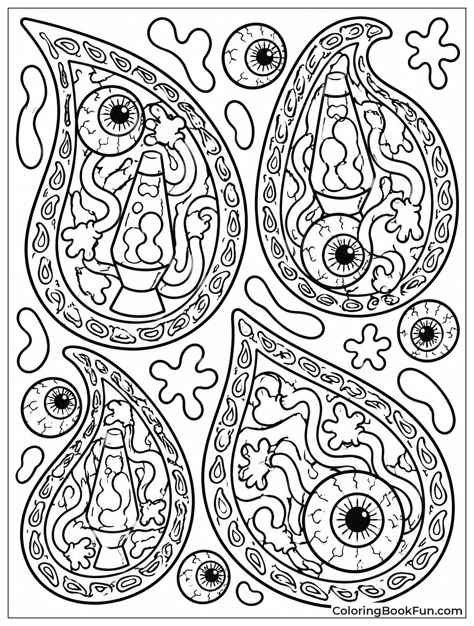Paisley Shapes Hold Lava Blobs