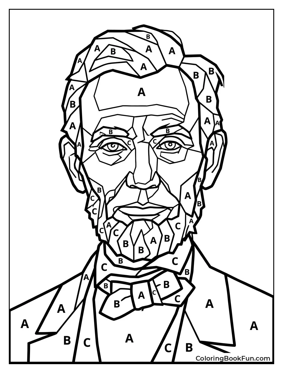 Mosaic Lincoln Face with Letters