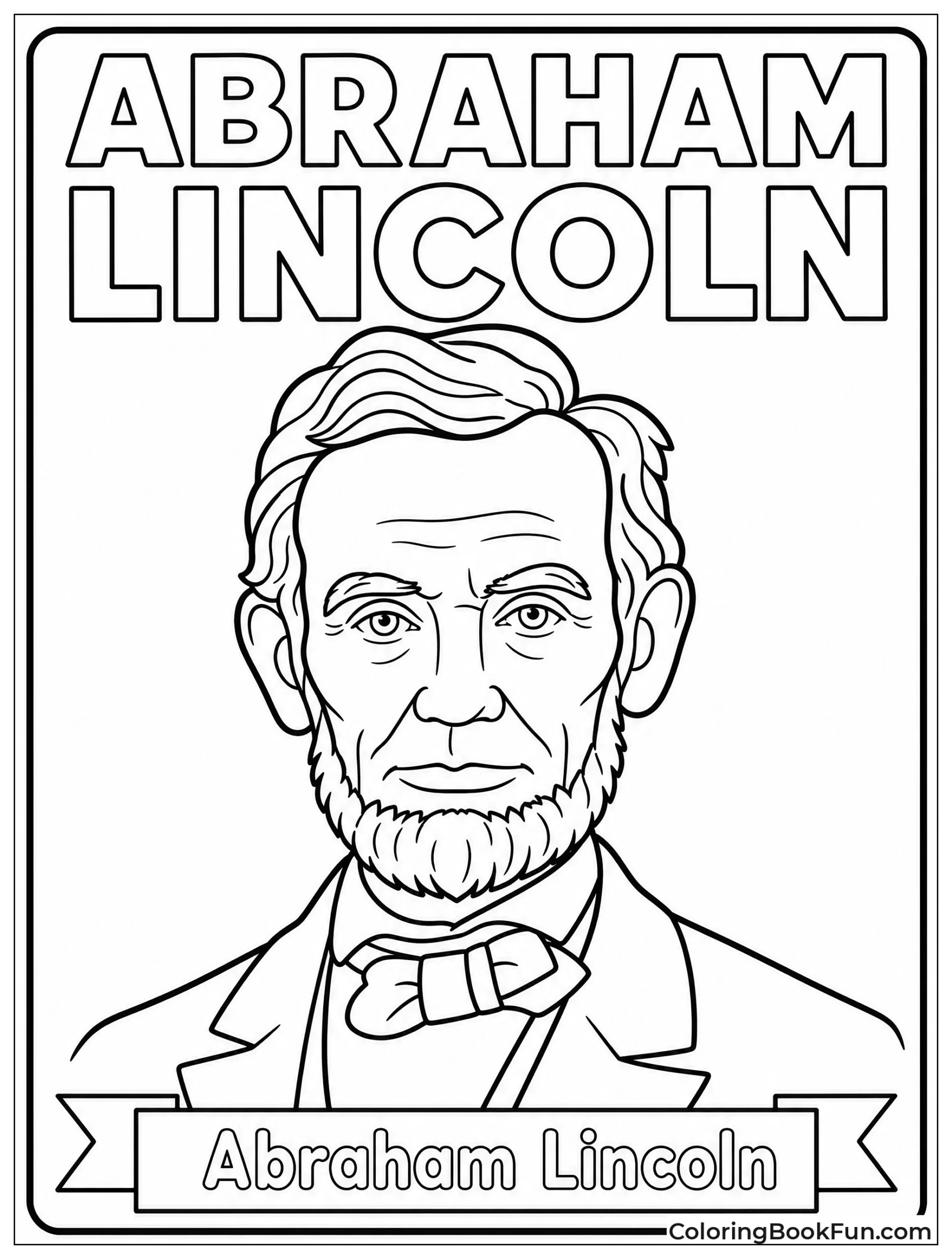 Simple Lincoln Portrait Flashcard