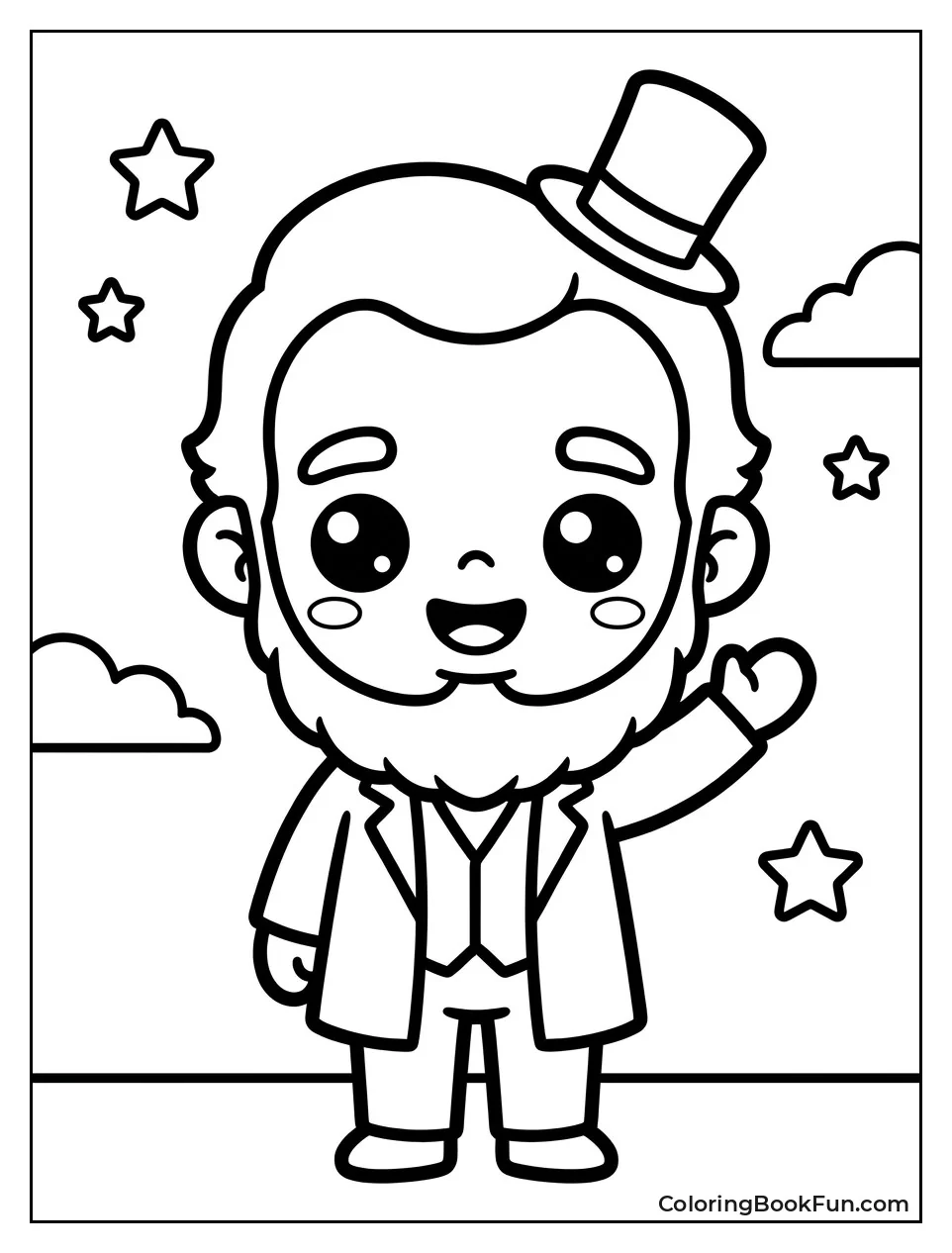 Cute Kawaii Lincoln Waving Hello