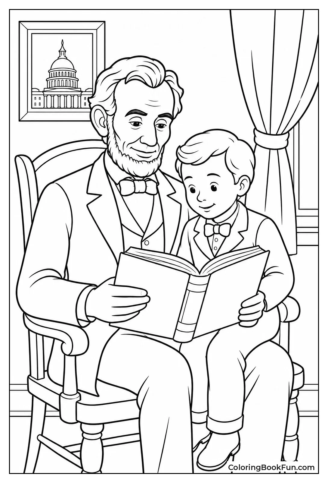 Lincoln Shows Book to Tad