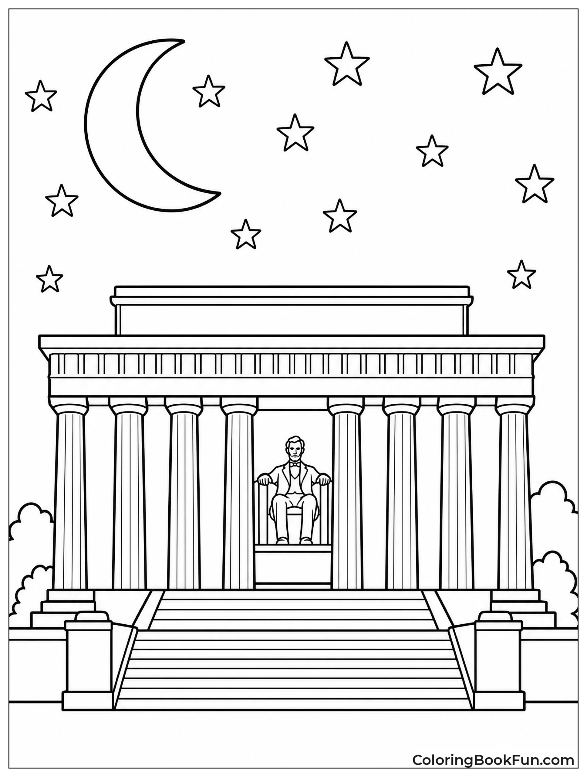 Lincoln Memorial Silhouette at Night