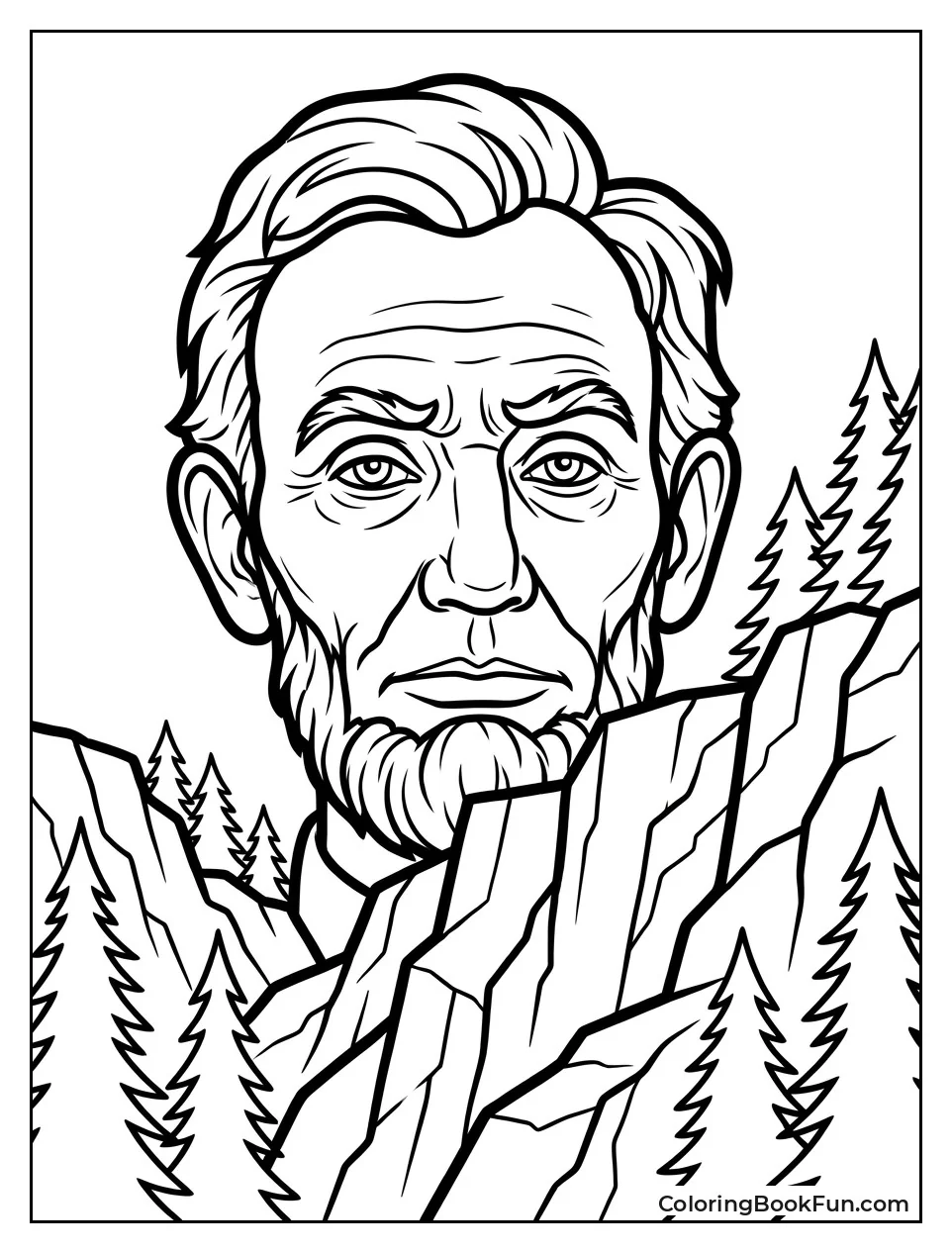 Lincoln Face on Mount Rushmore