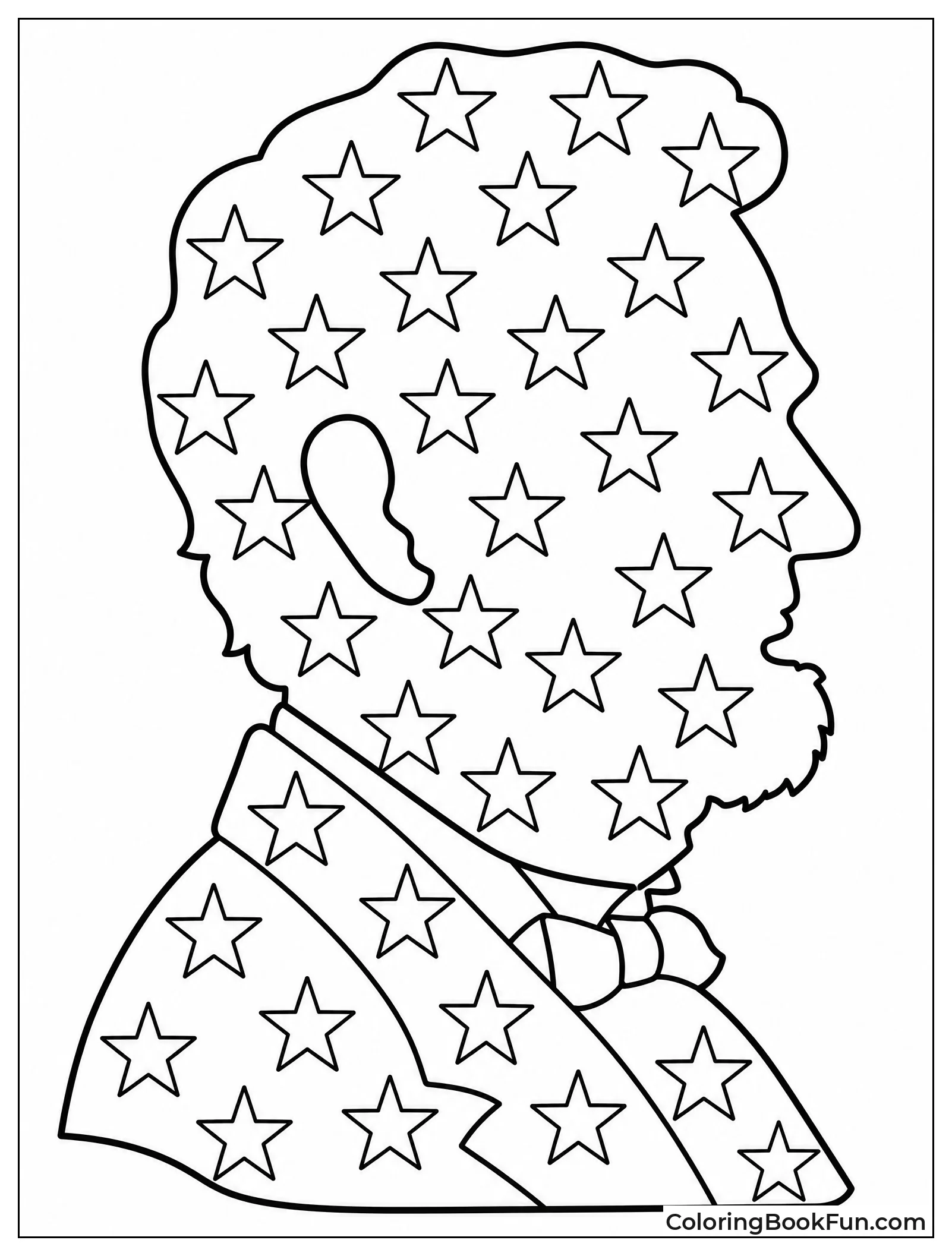 Lincoln Head Filled with Stars