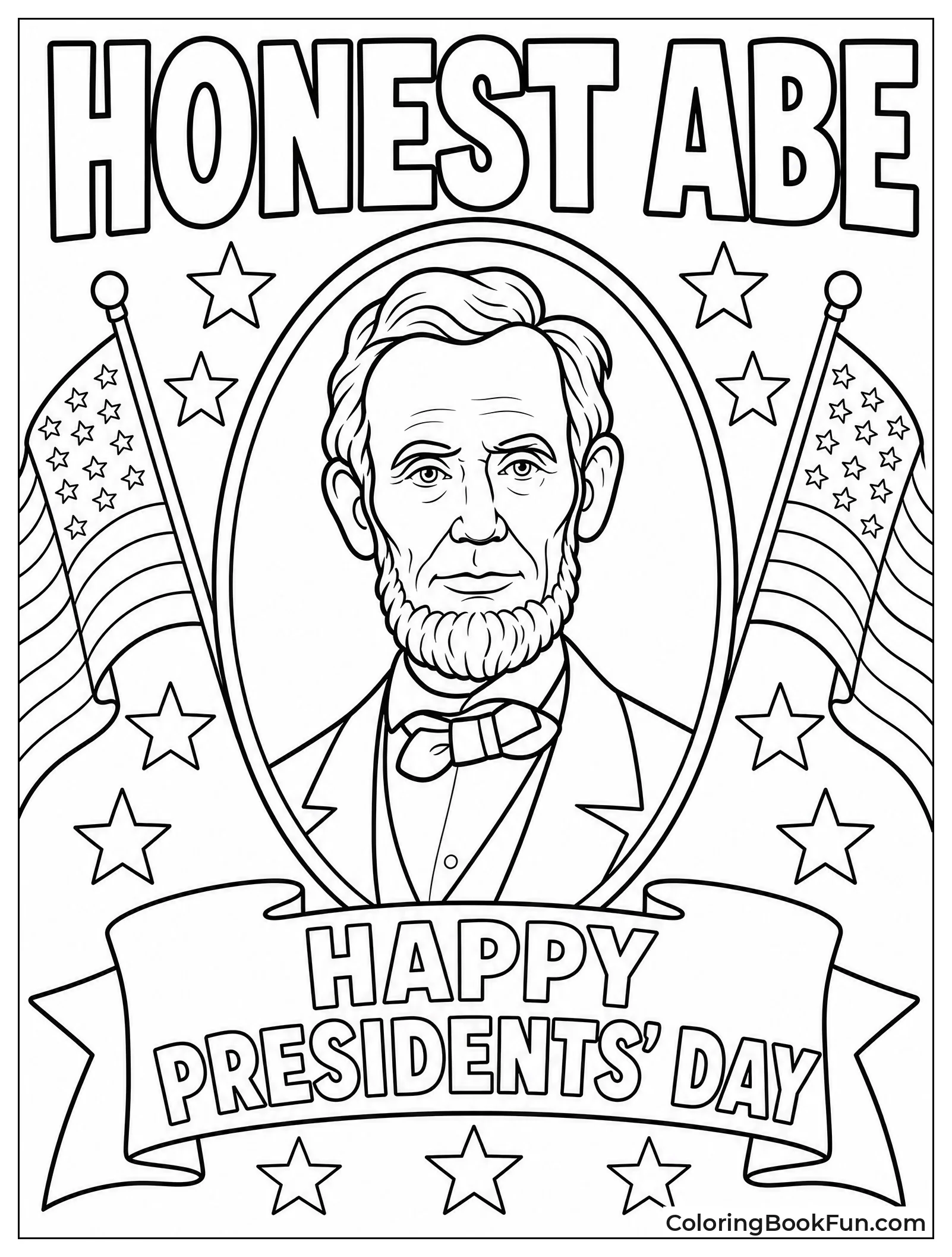 Presidents Day Banner with Lincoln