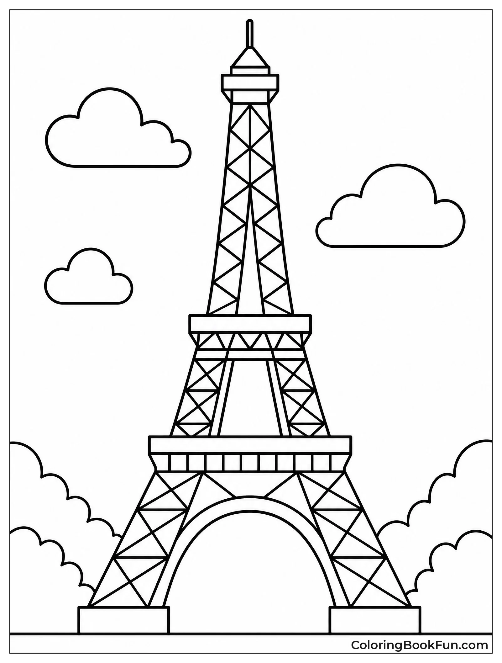Abstract Shapes Form the Eiffel Tower