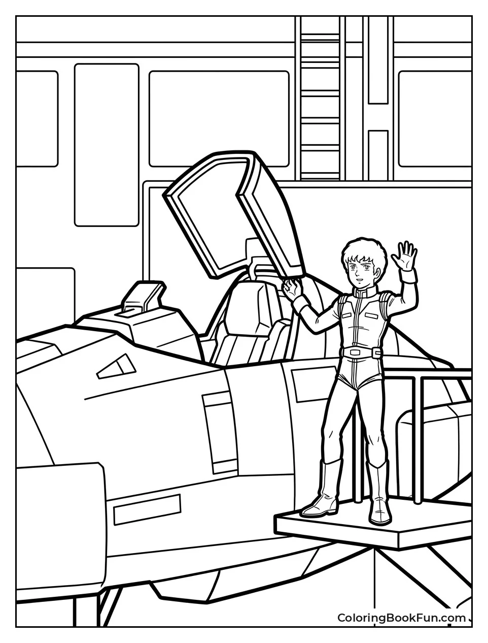 Amuro Standing Beside His Gundam