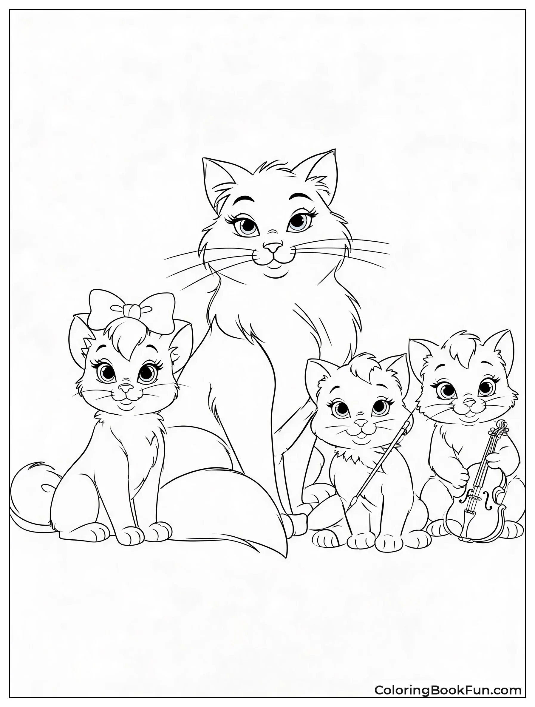 Cat Family Posing in Portrait