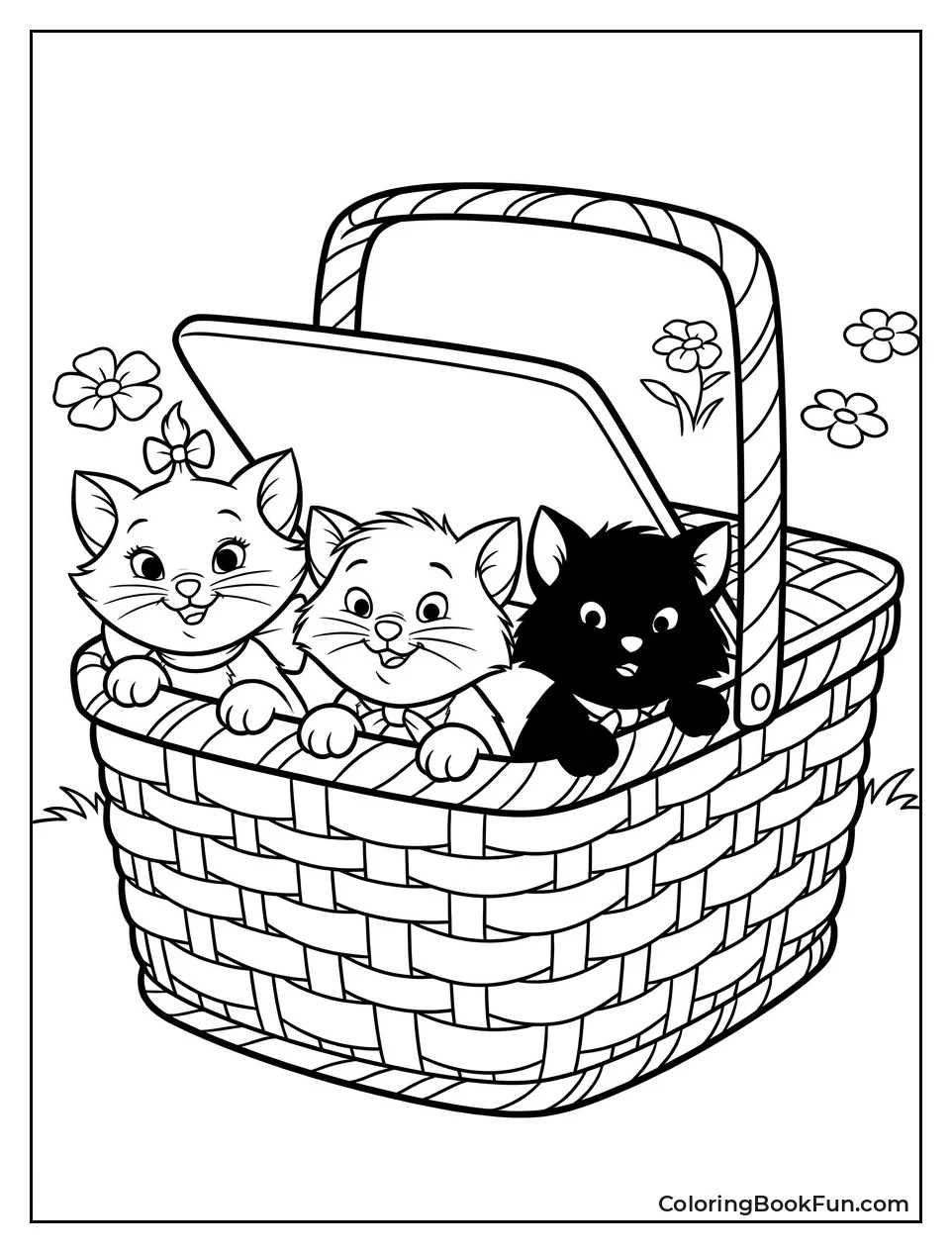 Kittens Peeking out of a Basket