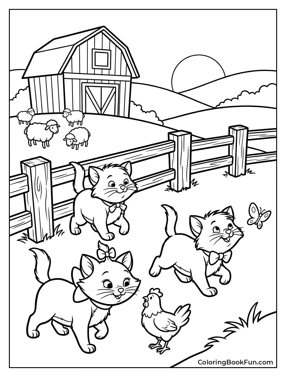 Kittens Exploring the French Countryside