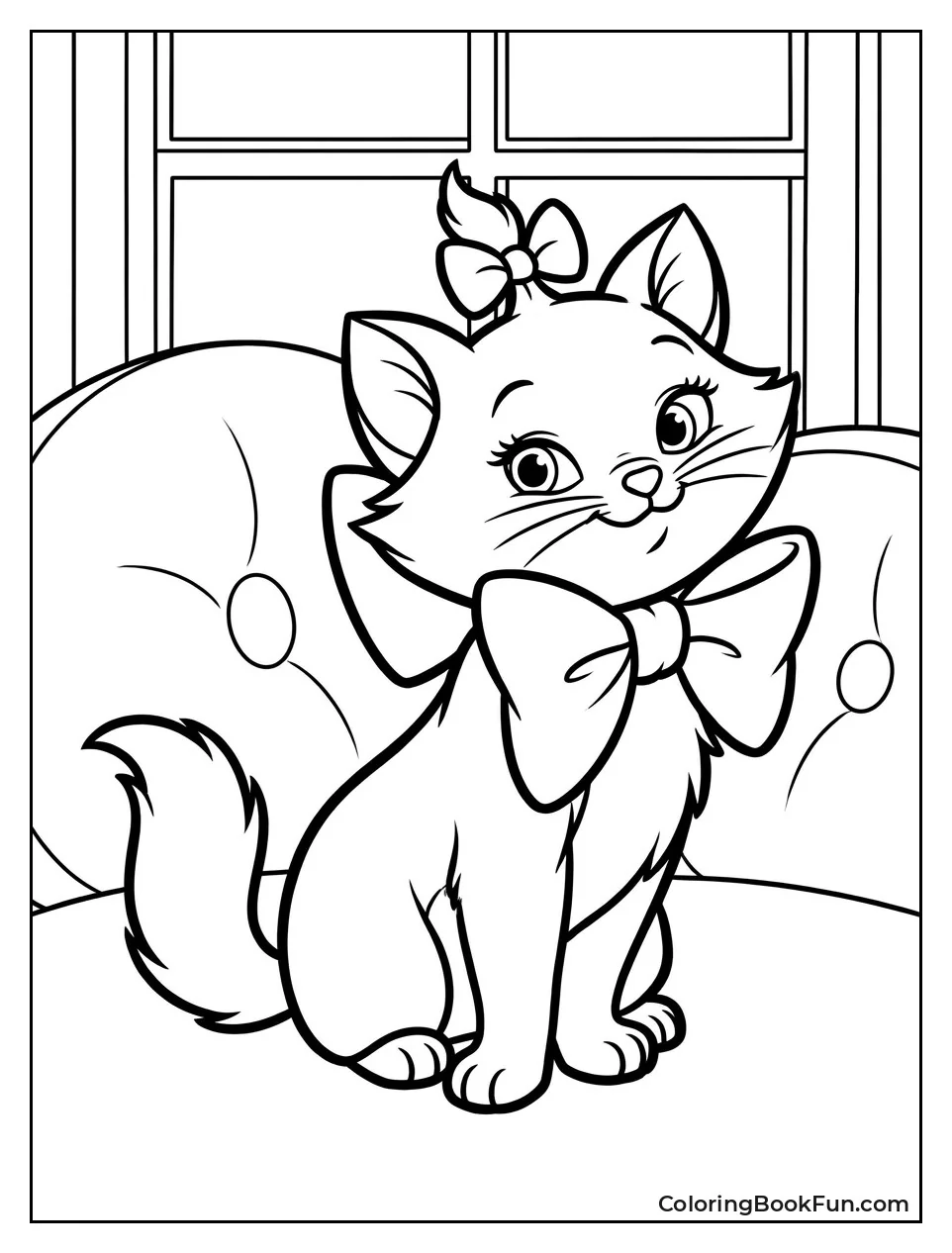 White Kitten Wearing Pink Bow