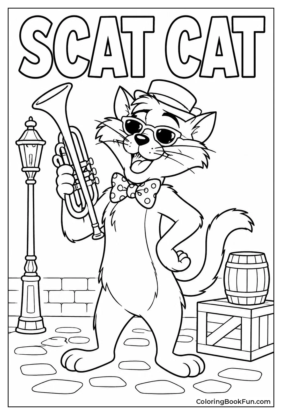 Scat Cat Holding His Trumpet