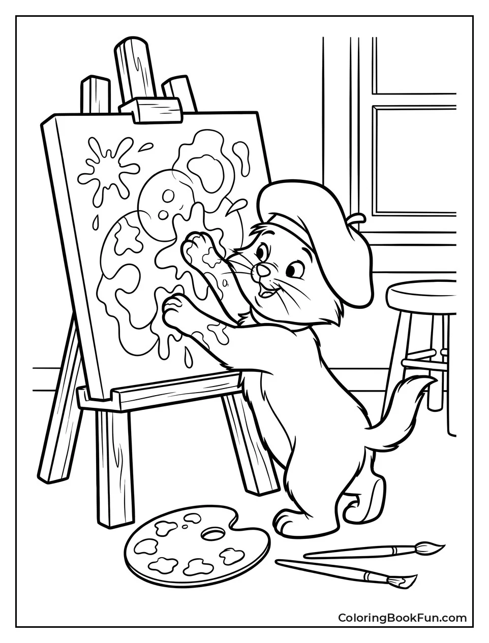 Toulouse Painting with His Paws