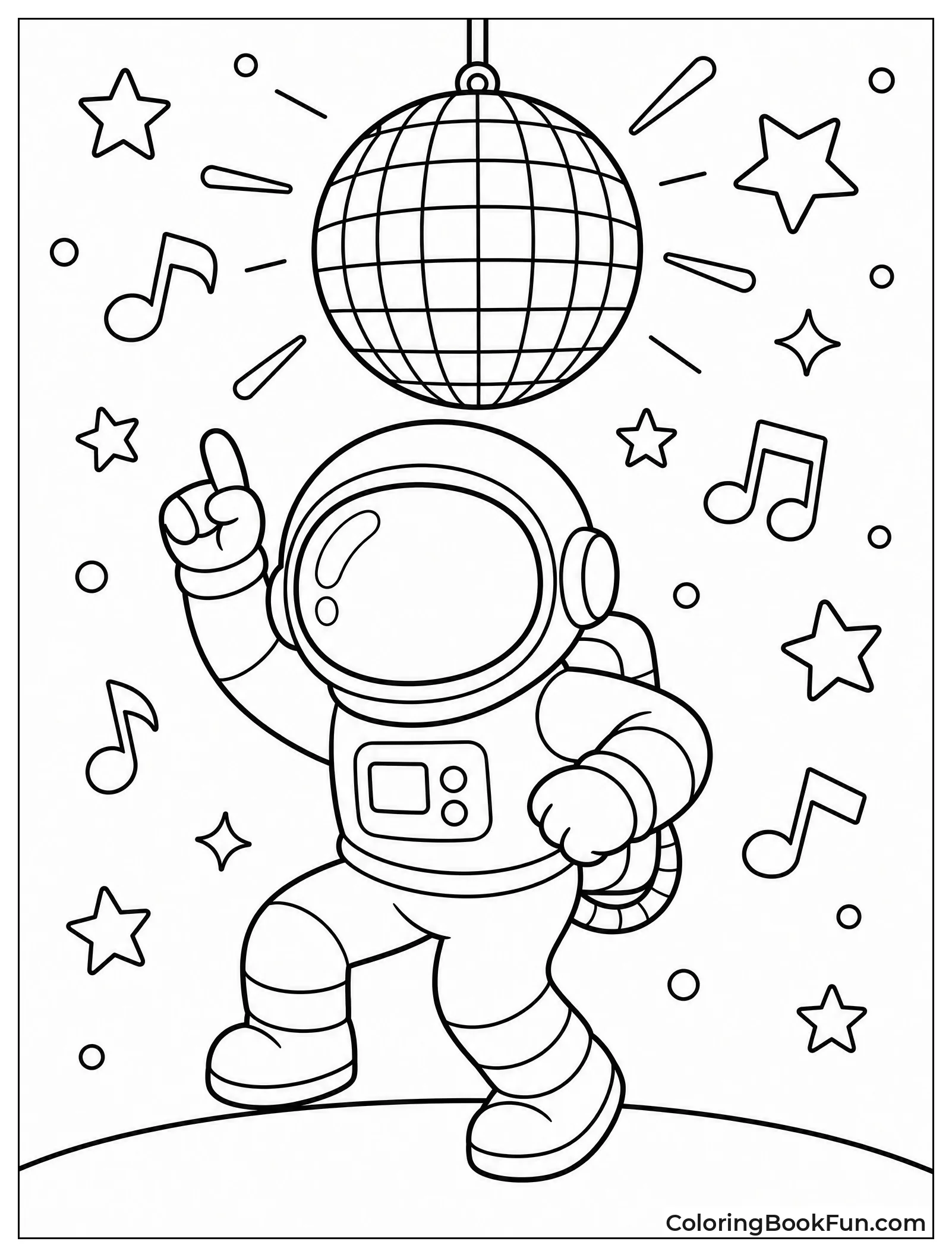 Astronaut Dancing under Disco Ball