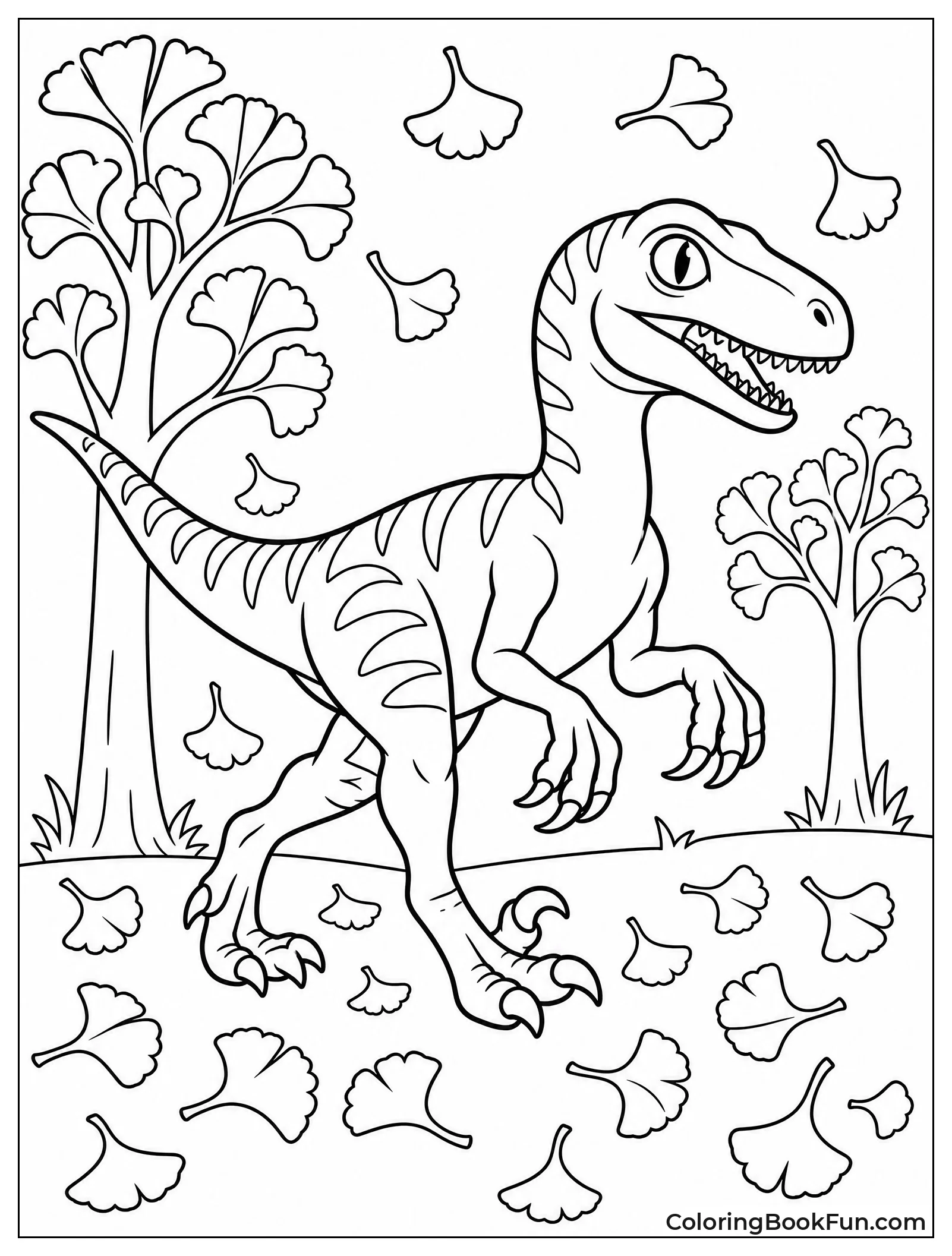 Raptor Walking Through Autumn Leaves