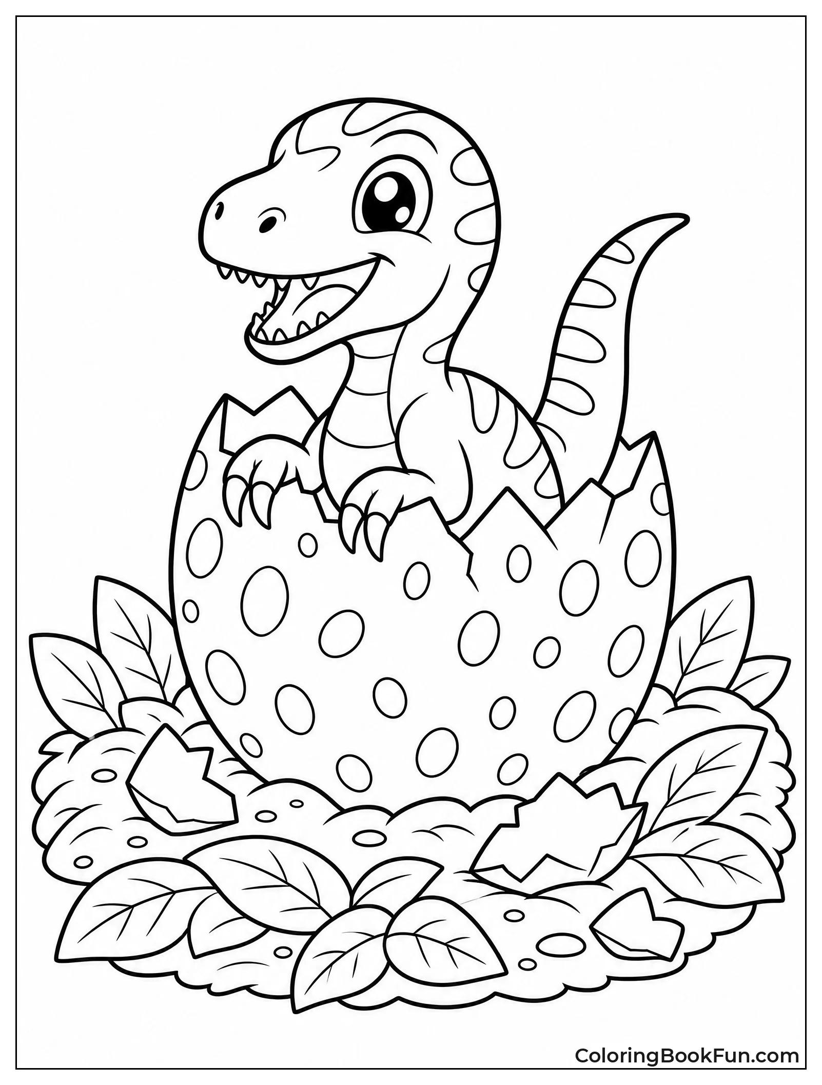 Baby Velociraptor Hatching from Egg