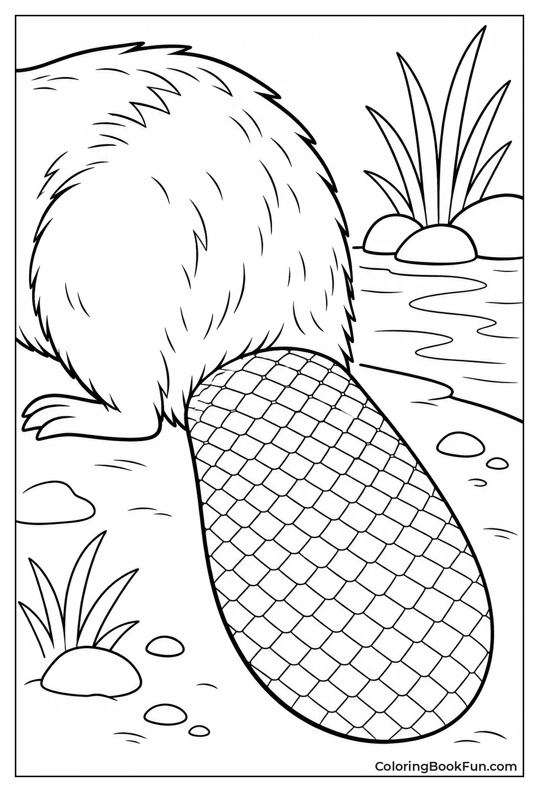 Close Look at Beaver Tail Texture