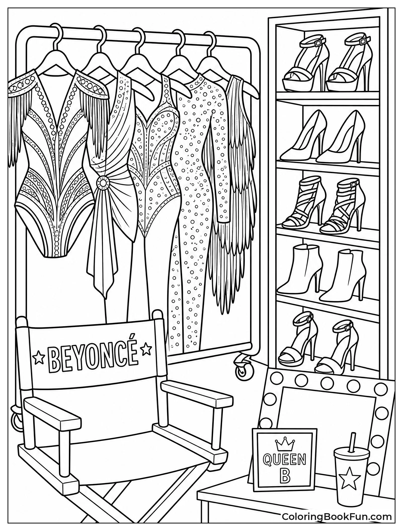 Glittering Costumes in a Backstage Room