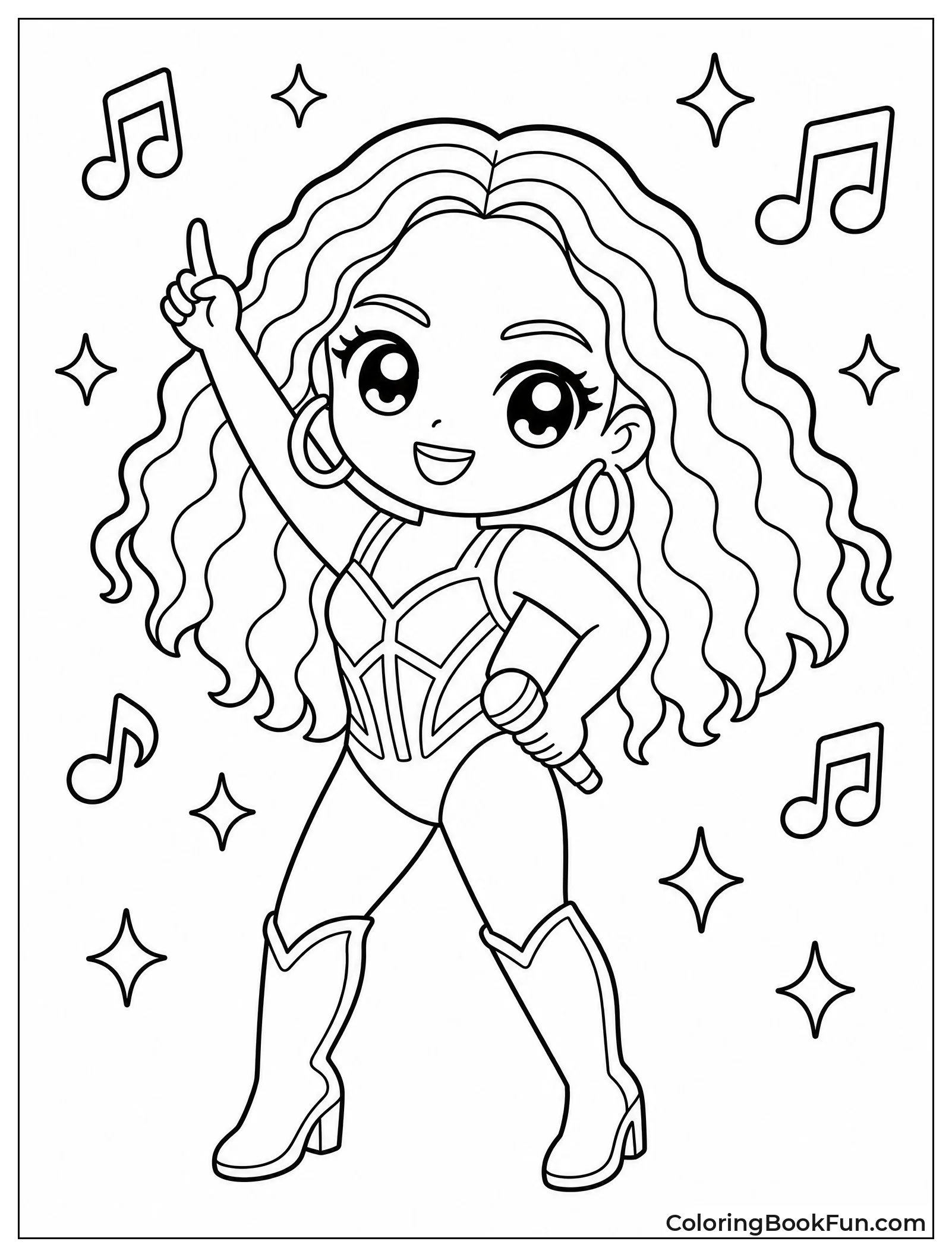 Chibi Beyoncé Dancing with Sparkles