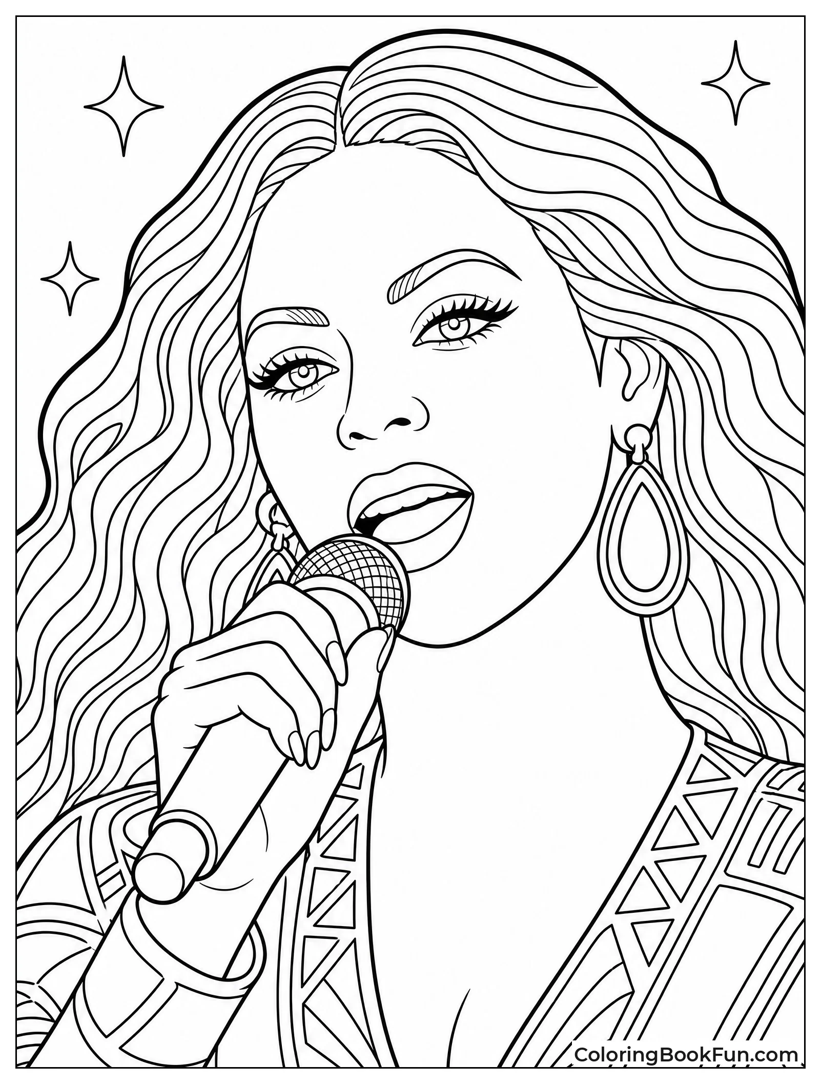 Beyoncé Singing into a Microphone
