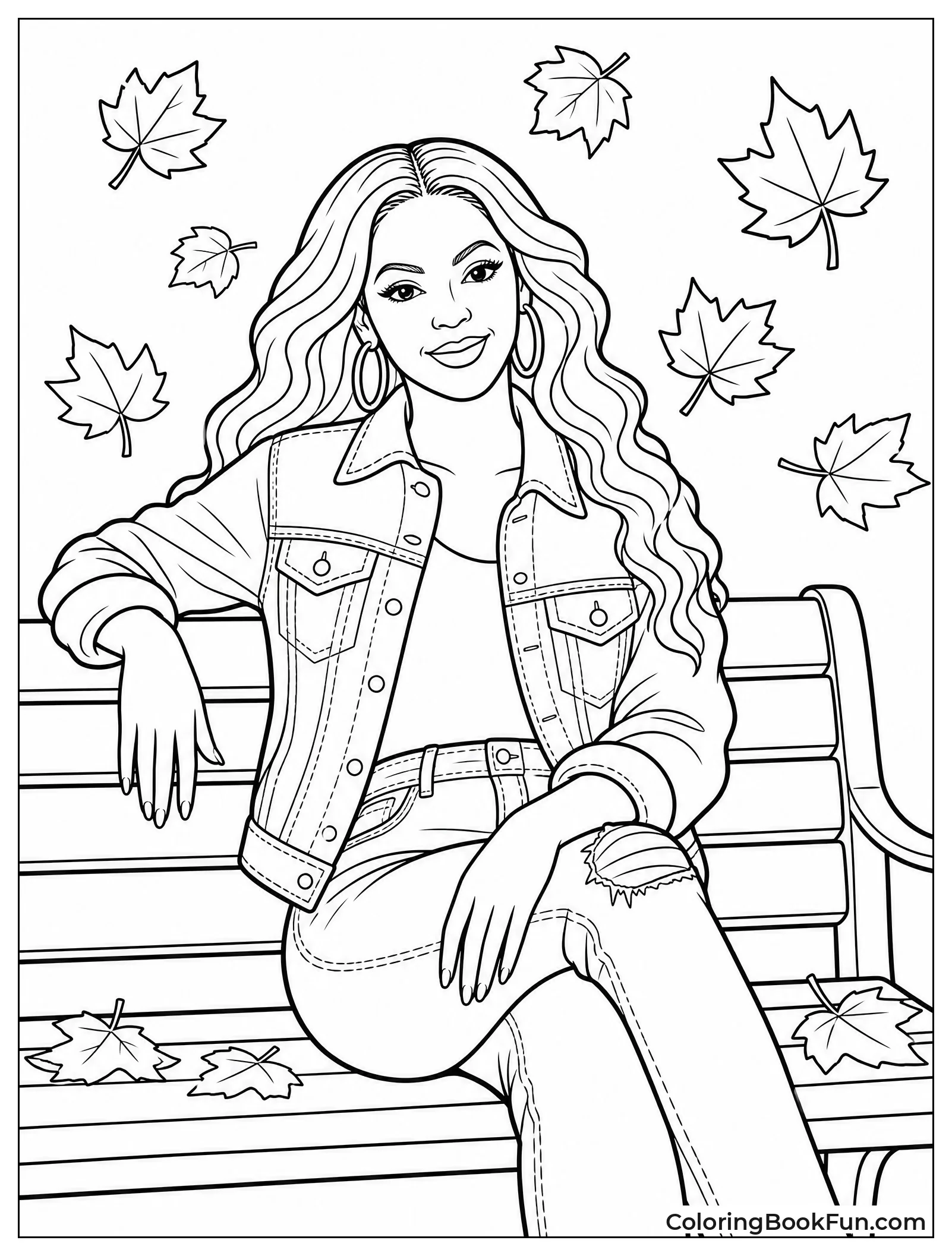Beyoncé Sitting in a Denim Romper