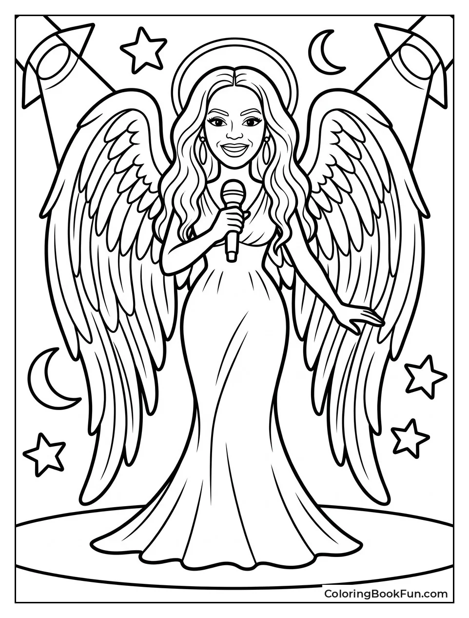 Beyoncé with Ethereal Wings and Halo